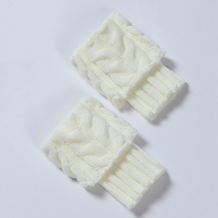 Winter Cable Knit Boot Cuffs Elastic Crochet Leg Warmer Sock Thermal Boot Topper